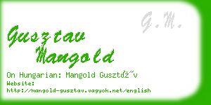 gusztav mangold business card